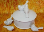 Foto Caixa de Porcelana redonda com dois pssaros 